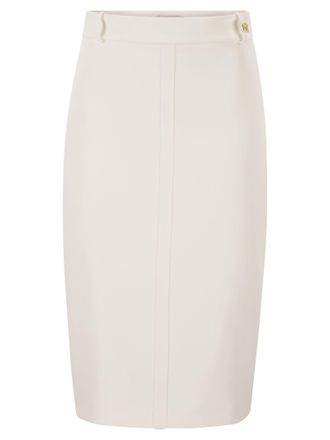 Elisabetta Franchi Lightweight Cr&ecirc;pe Skirt With Raw Cut Details