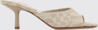 Burberry Mules Check Mews in misto lino con check jacquard