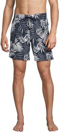 Lands End 7 Inch Volley Hydroliner Swim Trunks in Slate Blue Stipple Palm at Nordstrom, Size Xx-Large