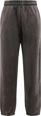 Entire studios Elastische katoenen joggingbroek met tailleband - Dames - Sweatpants - Zwart - XL - Katoen - Broeken