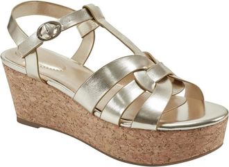 Bandolino Mens Bandolino Kayden 3 Sandals Platino Platform Wedge Heel HAWK3151