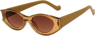 Generic Mens Small Frame Outdoor Polarized Driving Sunglasses Womens Party Vacation Photo Shoot Sun Glasses(Brown)