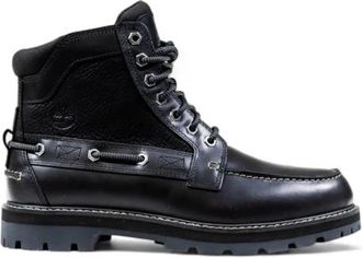 Timberland Stoere Enkellaarsjes met Veters - Heren - Veterlaarzen - Zwart - 40 EU - Leer - Schoenen