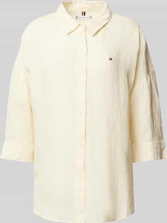 Tommy Hilfiger Relaxed Fit Bluse aus reinem Leinen in Hellgelb, Gr&ouml;&szlig;e 42