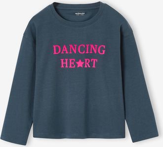 Vertbaudet M&auml;dchen Langarmshirt mit Schriftzug tinte
