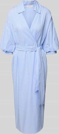 Rich & Royal Midikleid mit Bindeg&uuml;rtel in Blau, Gr&ouml;&szlig;e 42