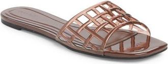 Open Edit Solis Jelly Slide Sandal in Brown Chocolate at Nordstrom, Size 5.5
