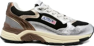 Autry Leren sneakers met metallic-detail - Zilver