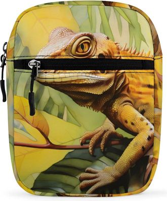 Generic Yellow Lizard Crossbody Bag Adjustable Satchel Cute Shoulder Bag Lightweight Sling Bags