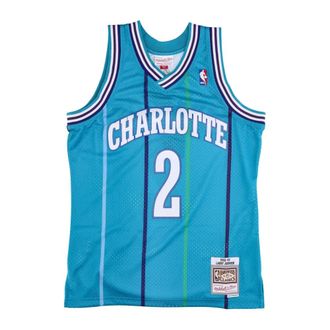 Mitchell & Ness Sportswear, male, Blue, Size: XL Larry Johnson NBA Swingman Jersey