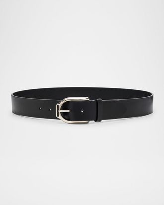 Ralph Lauren Mens Welington Stirrup-Buckle Leather Belt