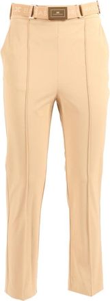 Elisabetta Franchi Pantalone con cintura - Dames - Straight fit broeken - Beige - 2XL - Broeken