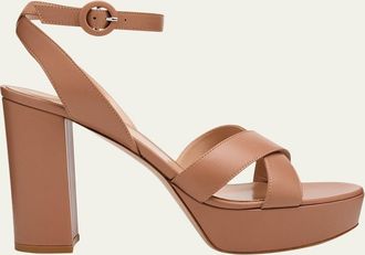 Gianvito Rossi Crisscross Ankle-Strap Platform Sandals