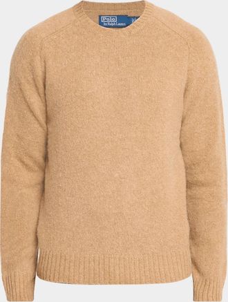 Polo Ralph Lauren Men & apos;s Elbow-Patch Wool-Cashmere Crewneck Sweater