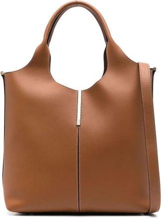 Tod's Kleine Leren Tote Bag - Dames - Shoppers - Bruin - ONE Size - Leer - Tassen