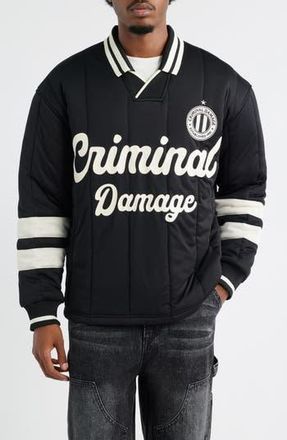 Criminal Damage Howard Football Jersey in Black/Ecru at Nordstrom Rack, Size Medium