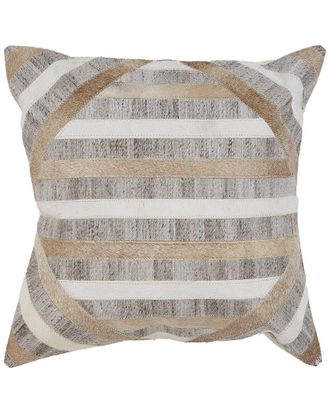 LR Home Lr Home Textured Faux Leather Natural Throw Pillow