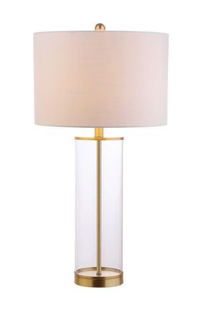 Jonathan Y Designs Collins 29.25 Glass LED Table Lamp in Clear/brass Gold at Nordstrom