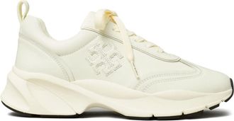 Tory Burch logo-embossed leather sneakers - women - Leather - 5 - White