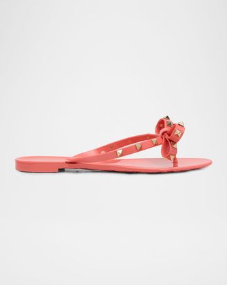 Valentino Garavani Rockstud PVC Flat Thong Sandals