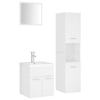 Berkfield Home Bathroom Furniture Set White Engineered Wood