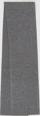 Reiss Chesterfield Scarf Wool Ribbed, Grey Size: 180x22cm