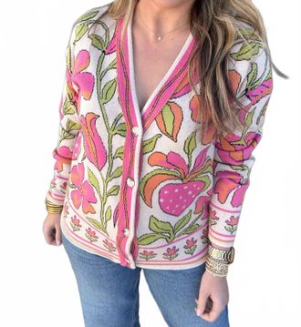Fate Strawberry Fields Cardigan In Pink
