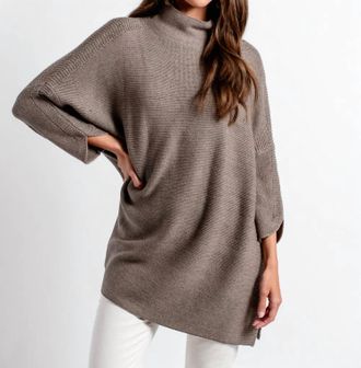 Kerisma Boho Turtleneck Tunic In Heather Brown