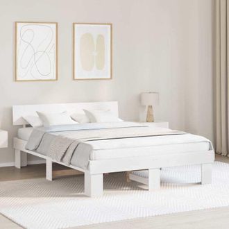 vidaXL Vidaxl - Estructura De Cama Blanco 150 X 200 Cm Madera Maciza De Pino