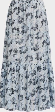 Ulla Johnson Olina Printed Cotton A-Line Maxi Skirt