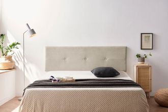 Moonia Moonia - Cabecero Tapizado Napoli Acualine 170x50x5 Cm - Beige Tostado