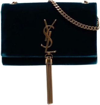 Saint Laurent Pre-owned Clutches, female, Blue, Size: ONE SIZE Pre-owned The Kate Crossbody Bag