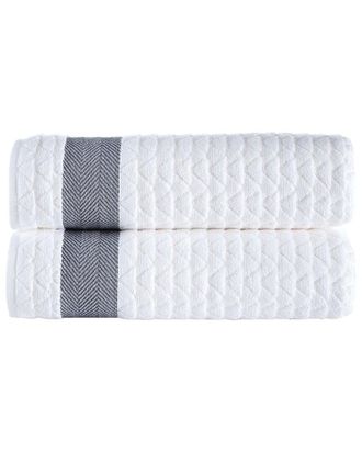 Brooks Brothers Herringbone 2Pc Bath Sheets