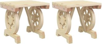 vidaXL Taburetes De Jard&iacute;n 2 Unidades Madera Maciza De Abeto Vidaxl