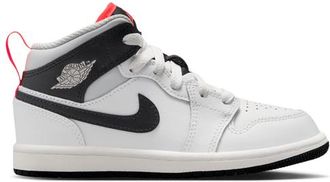 Nike Jordan Boys AJ 1 Mid - Preschool Basketball Shoes Summit White/Black/Infrared Size 11.0