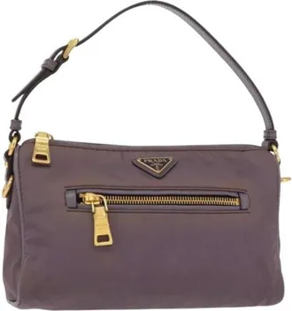 Prada Pre-owned Shoulder Bags, female, Purple, Size: ONE SIZE Pre-owned Nylon Vintage Shoulder Bag