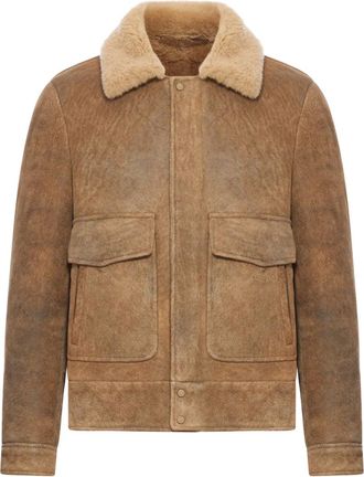 Salvatore Santoro shearling-collar leather jacket - Brown