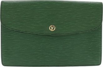Louis Vuitton Borneo Green Green Epi Leather Clutch Bag (Pre-Owned)