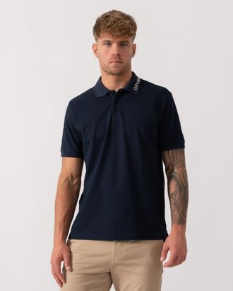 Emporio Armani Mens Beach Polo in Dark Blue Cotton - Size Medium