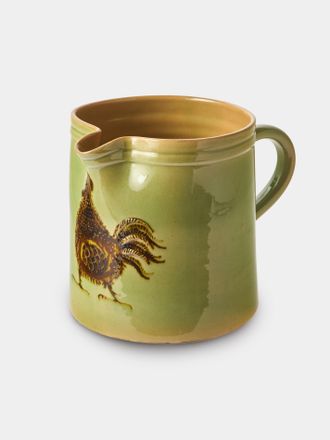 Poterie d'&Eacute;vires Chickens Hand-Painted Ceramic Straight-Edge Medium Jug