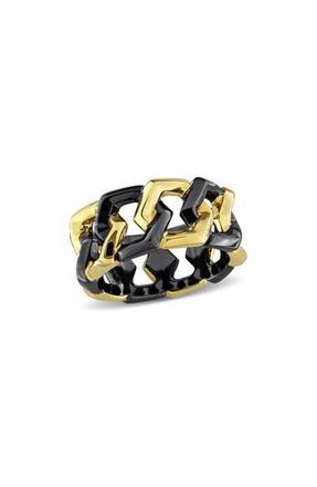 Delmar Mens Two-Tone Hexagon Link Eternity Ring in Black at Nordstrom Rack, Size 12