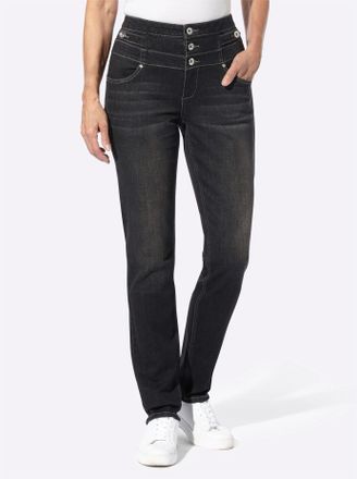 Casual Looks Bequeme Jeans CASUAL LOOKS, Damen, Gr. 54, Normalgr&ouml;ssen, schwarz (schwarz denim), 95% Baumwolle, 3% Polyester, 2% Elasthan, unifarben, lang, Jeans Be