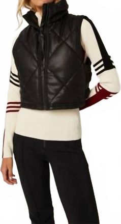 Alp N Rock La Vitesse Ii Cropped Vest In Black Faux Leather