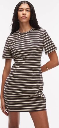 Lacoste Vestito T-shirt corto marrone a righe