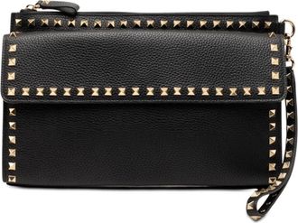 Valentino Pre-owned Valentino Grained Calfskin Rockstud Wristlet Clutch Ladies FQN4WLOQ911JK943