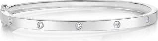 Allurez Diamond Five Stone Bangle Bracelet 14K White Gold (0.38ct)