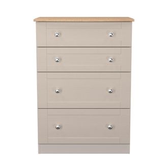 Welcome Furniture Tutbury Ready Assembled 4 Drawer Deep Chest in Kashmir Ash & Bardolino Oak - Welcome Furniture | TJ Hughes