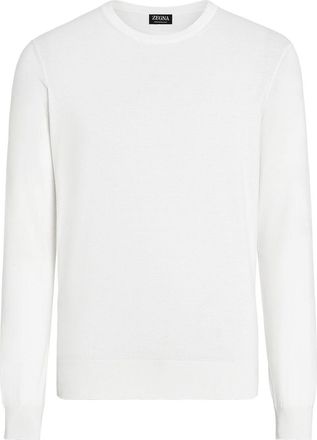 Ermenegildo Zegna Cashseta crew-neck jumper - men - Silk/Cashmere - 56 - White