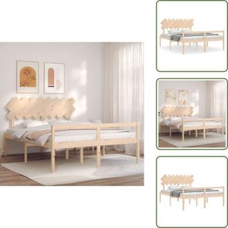 vidaXL The Living Store Letto per Anziani con Testiera 160x200 cm in Legno Massello - Letto in legno