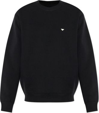 Emporio Armani Sweatshirt met Geborduurd Logo - Heren - Sweatshirts - Zwart - M - Katoen - Hoodies & sweatvesten